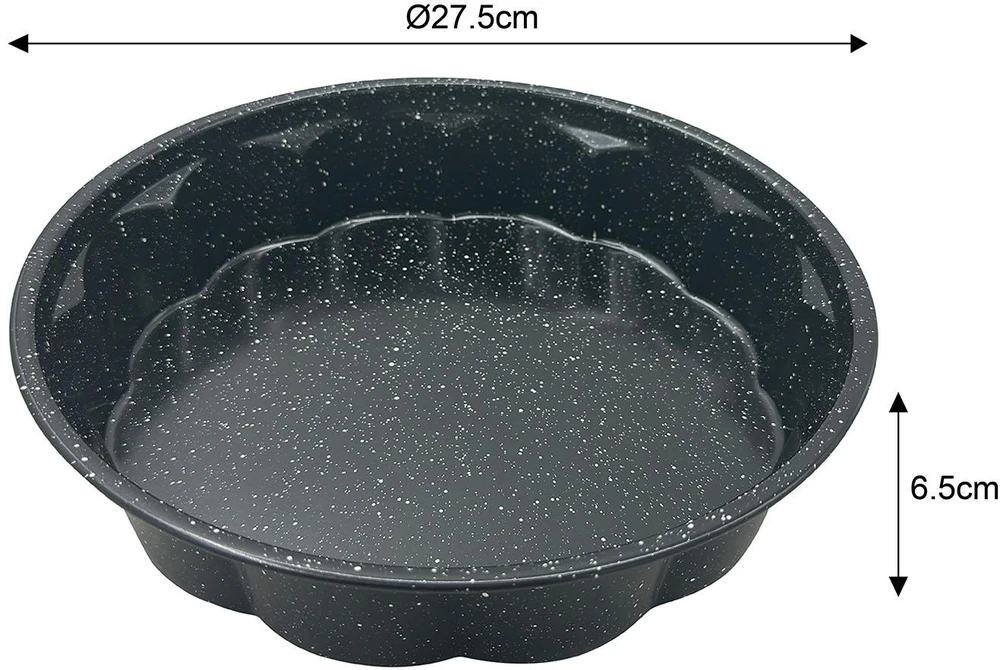 Forma, apvali, metalinė, su nelimpančia danga, juoda, 27,5 cm skersmens, Klausberg, kb-7838