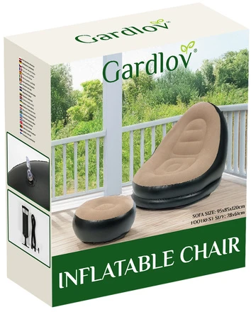 Gardlov Ergonomiškas pripučiamas fotelis su pakoju, 75x90x80 cm
