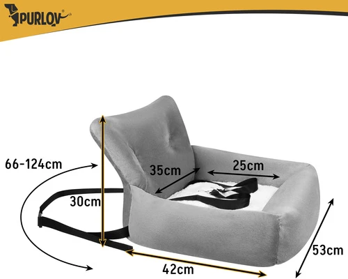 Dog car seat L 53x42x30cm Purlov