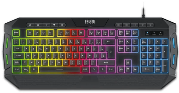 Freaks And Geeks - 4 in 1 Pack QWERTZ Keyboard+Mouse+Mousepad+Ausinės (RGB)
