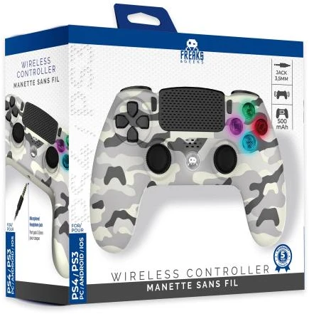Freaks And Geeks - Belaidis PS4 valdiklis su 3,5 mm lizdu - LED baltas kamufliažinis