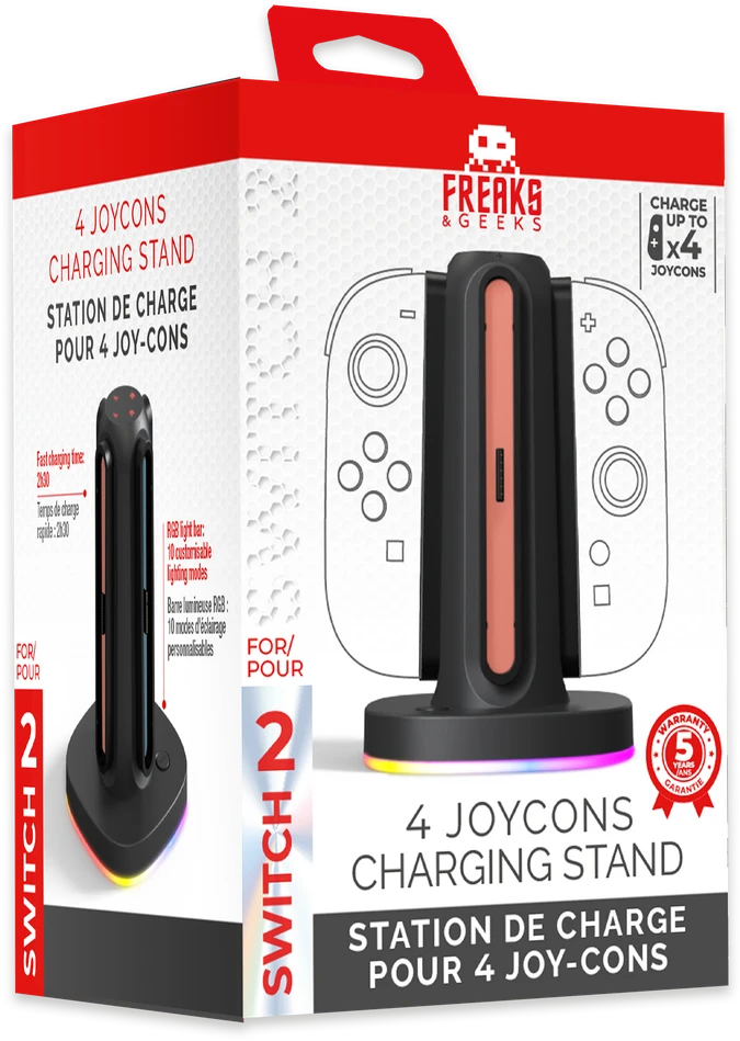 Freaks And Geeks - Įkrovimo stotelė 4 „Nintendo Switch 2“ „Joy-Con“ valdikliams