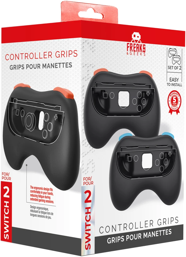Freaks And Geeks - Pair of Controller Grips for Switch 2 Joy-Cons - Juodas