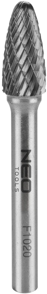 Frez HM metalo pjaustytuvas, F tipo (apvaliai smaili arka), 10 x 20 mm, kotas 6 x 45 mm