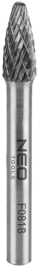 Frez HM metalo pjaustytuvas, F tipo (apvaliai smaili arka), 8 x 18 mm, kotas 6 x 45 mm