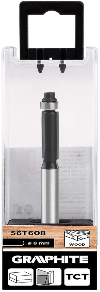 Frez Tiesus medžio pjoviklis su guoliu, kietmetalio, 8 x 19 mm, 8 mm kotas