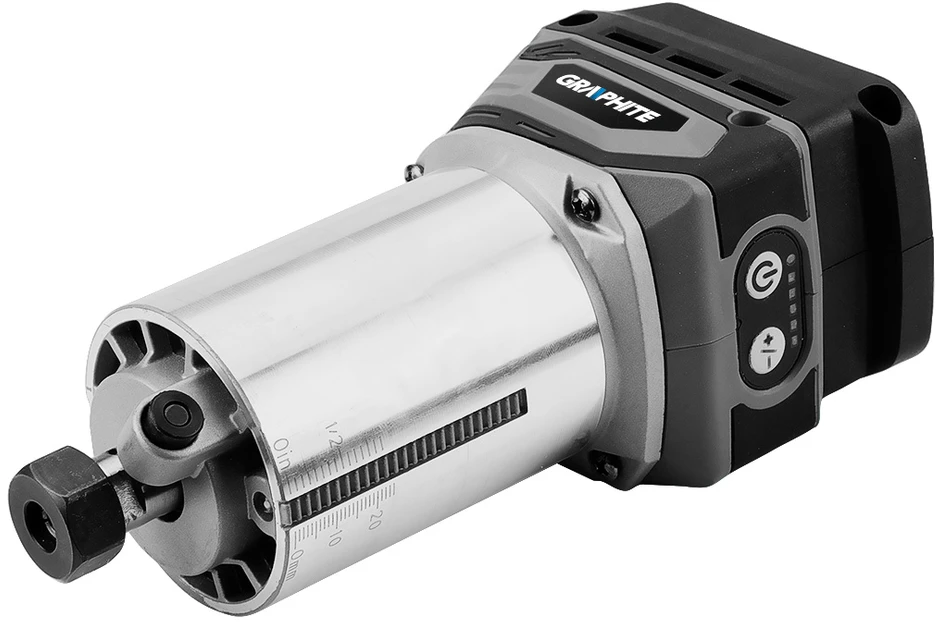 Graphite Frezarka „Energy+“ 18 V bešepetėlinis akumuliatorinis frezavimo staklės