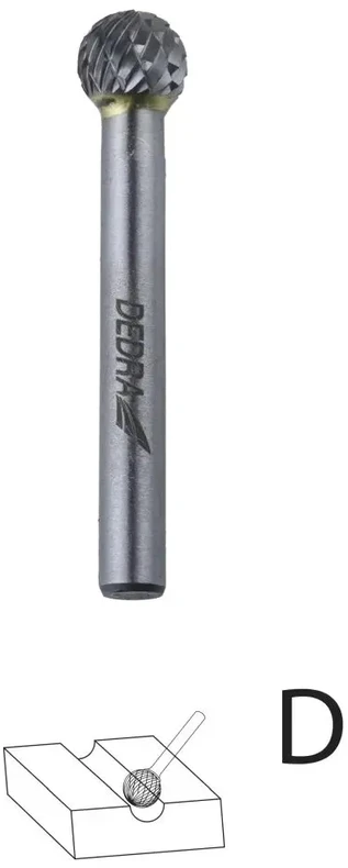 Dedra Frezavimo antgalis su apvalia nosimi d12x10mm, kotas 6mm
