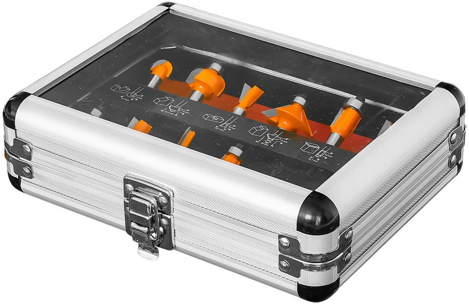 Neo Tools Frezy HM karbido pjaustytuvai, 8 mm kotas, 12 vienetų rinkinys.