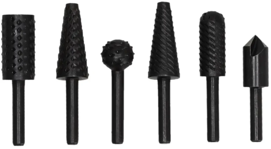 Dedra Frezy Metalo ir medžio pjaustyklės su kotu, 6 dalių rinkinys, 6 mm kotas