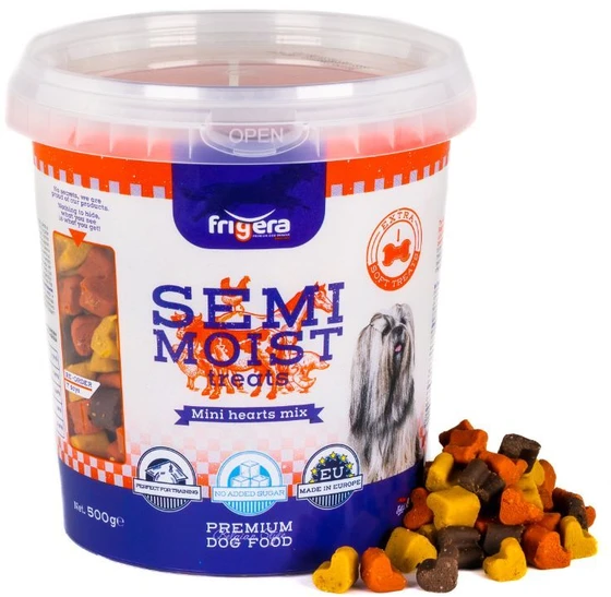 Frigera Šaldiklis - pusiau drėgnas skanėstas, minkštas, mini širdelių mišinys, 500g - (402285861231)