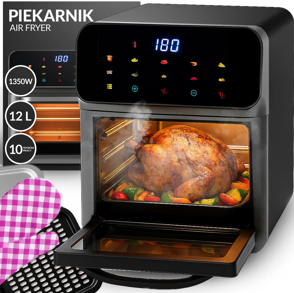 Frytkownica Gruzdintuvė Oro gruzdintuvė 12 l, 1350 W, 10 režimų, oro gruzdintuvė - ER762