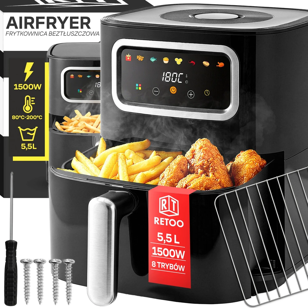 Retoo Elektrinė karšto oro gruzdintuvė CrispMaster 2400W