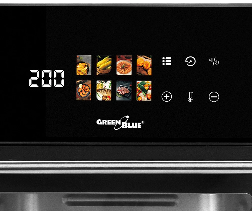 „GreenBlue AIR FRYER“ oro gruzdintuvė be aliejaus, 1800 W, 10 l talpa, 8 programos, priedai, laikmatis, GB950