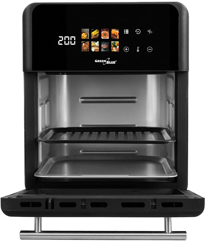 „GreenBlue AIR FRYER“ oro gruzdintuvė be aliejaus, 1800 W, 10 l talpa, 8 programos, priedai, laikmatis, GB950