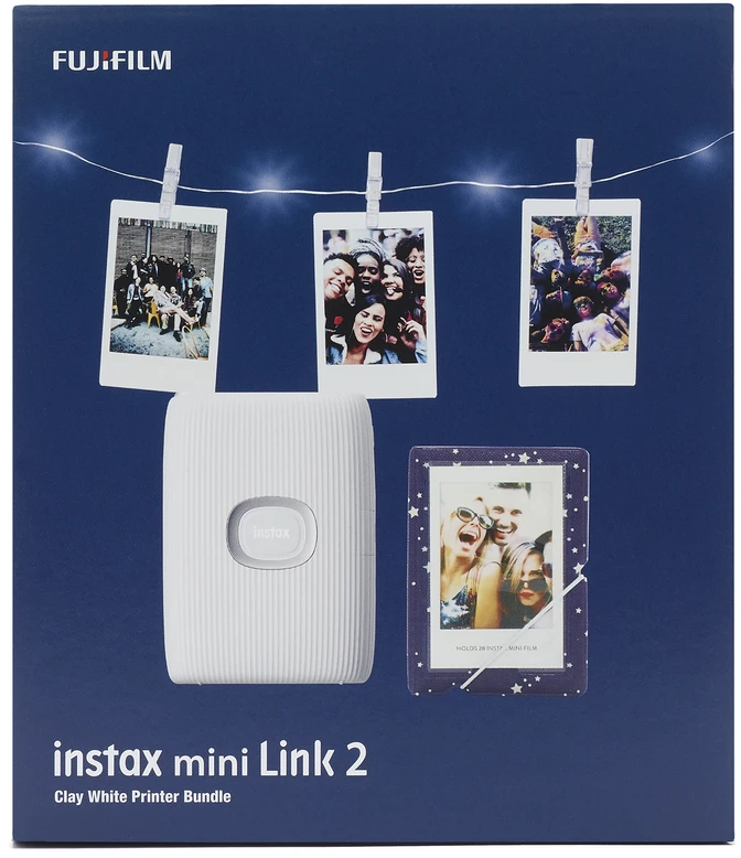 „Fuji“ „Instax Mini Link 2“ su LED šviesos girlianda – molio baltumo