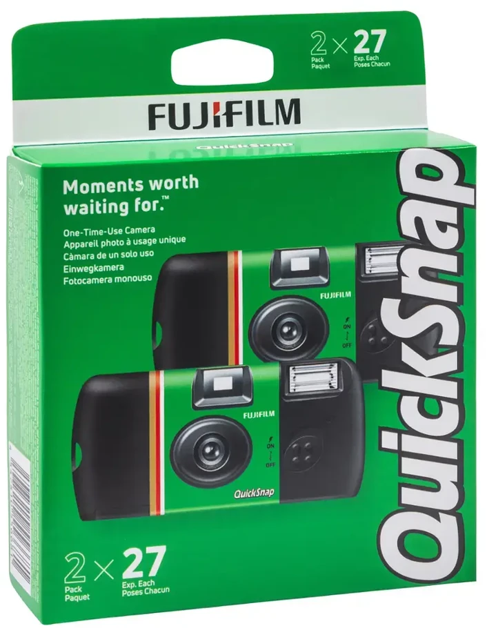 Fujifilm QuickSnap, vienkartinis fotoaparatas, su blykste. 400/135/27 (X2 vnt.)