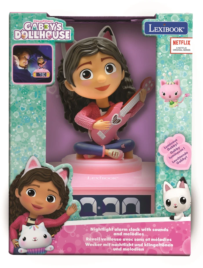 Gabby's Dollhouse Lexibook Cat's House Gabi Žadintuvas 3D su lampa