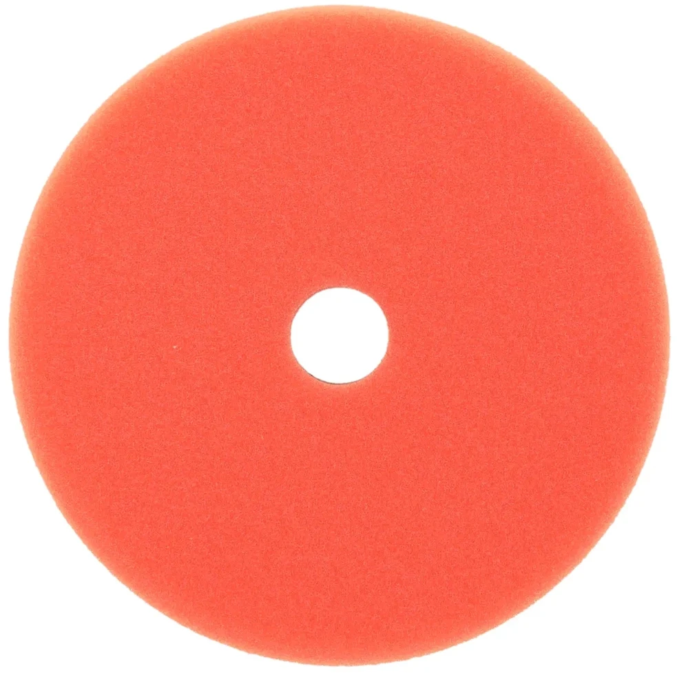 Dedra Gąbka Poliravimo kempinė su lipdukais, kieta, 150 mm, 25 mm storio (oranžinė)