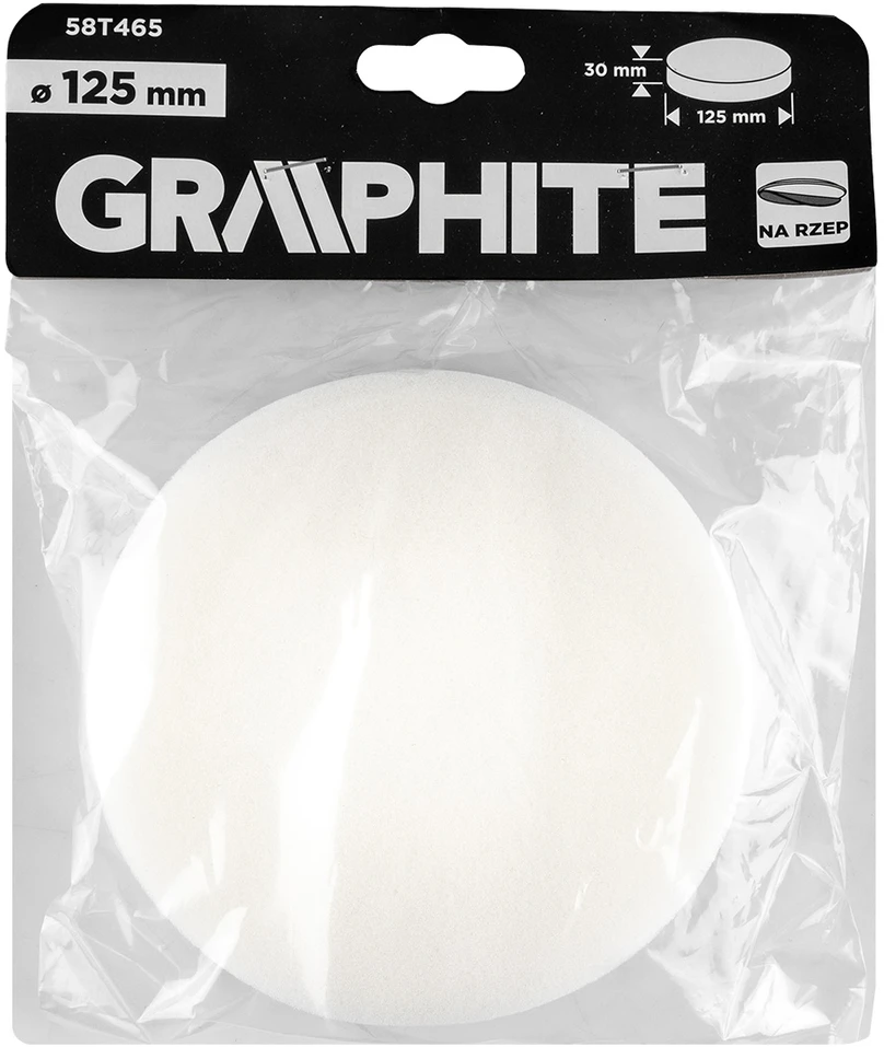 Graphite Gąbka Poliravimo kempinė su lipnia juosta 125 mm