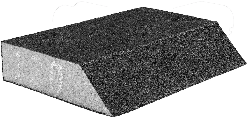 Gąbka Šlifavimo kempinė 125 x 25 x 90 mm, K120, įstriža