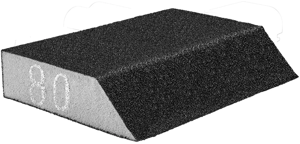 Gąbka Šlifavimo kempinė 125 x 25 x 90 mm, P80, įstriža