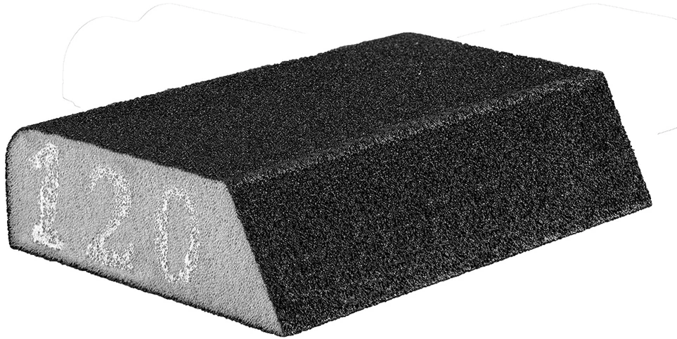 Gąbka Šlifavimo kempinė 98 x 25 x 68 mm, K120, įstriža