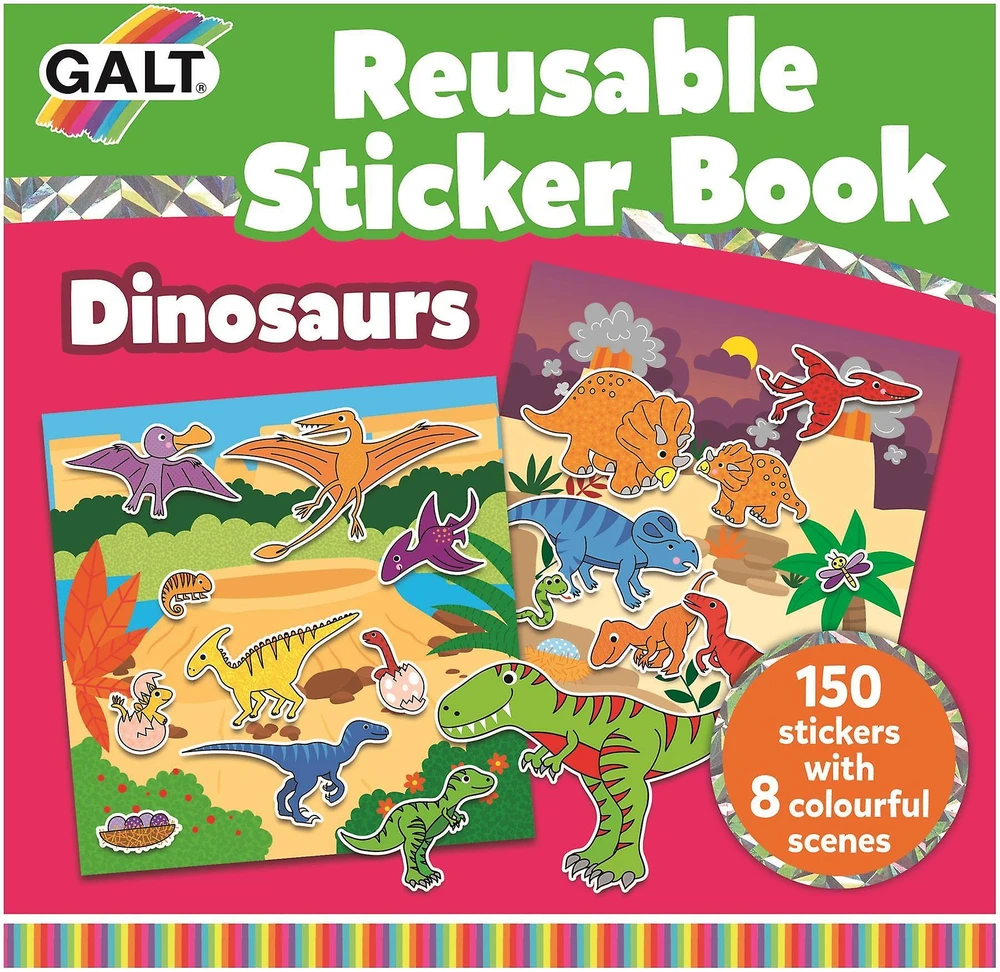 Galt - daugkartinio naudojimo lipdukų knygelė - dinozaurai (55-1005101)