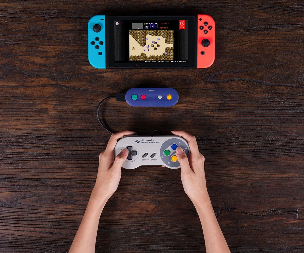 Gamecube 8BitDo GBros. belaidis adapteris Nintendo Switch konsolei