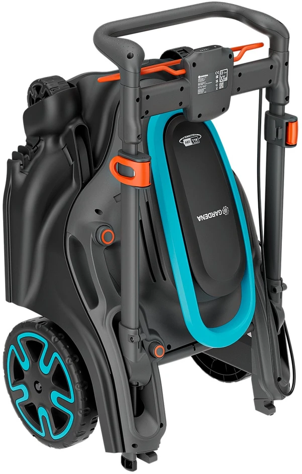 Gardena PowerMax Duo 46/36V Dual-Blade akumuliatorinės vejapjovės komplektas su P4A baterija