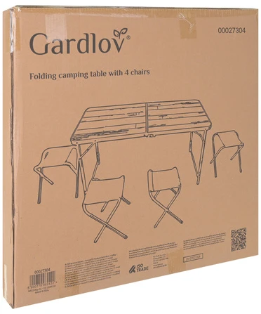 Gardlov sulankstomas sodo stalas + 4 kėdės