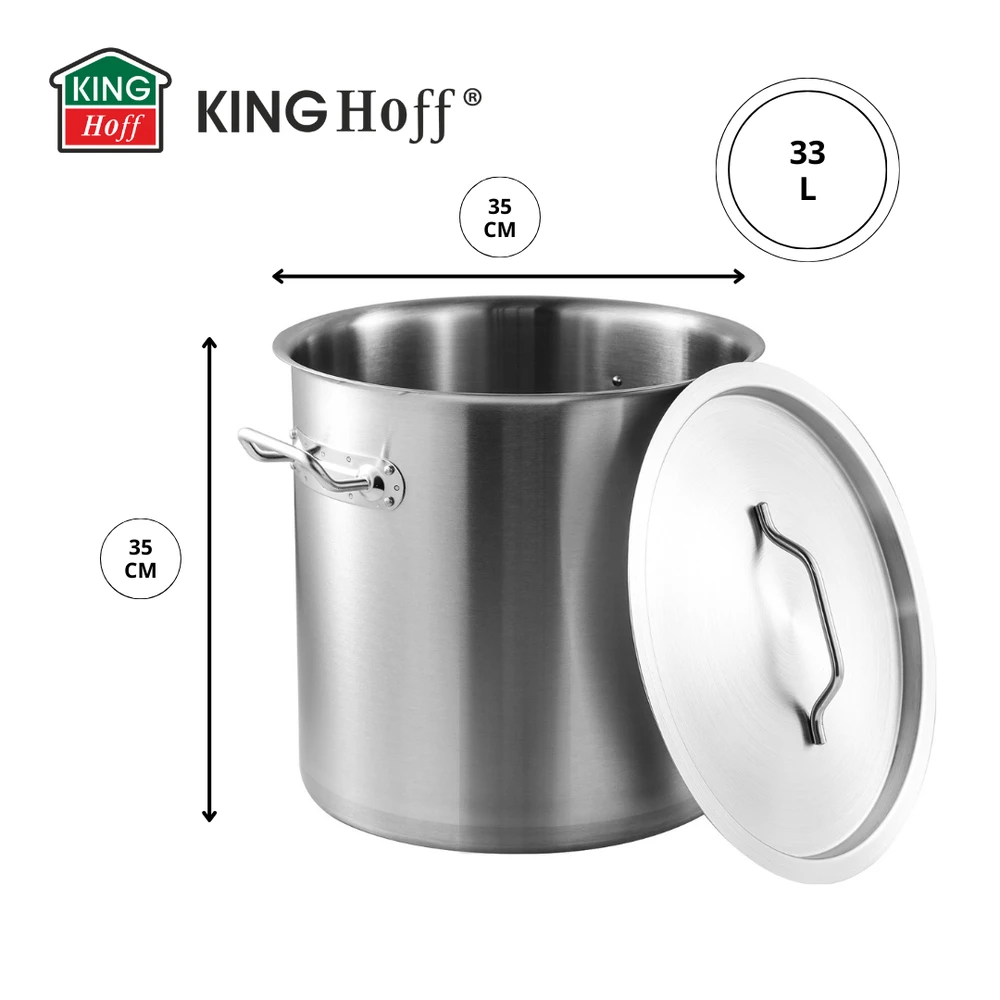 Garnek Puodas Gastronorm puodas, nerūdijantis plienas, skersmuo 35cm, 33l, kinghoff, kh-1964