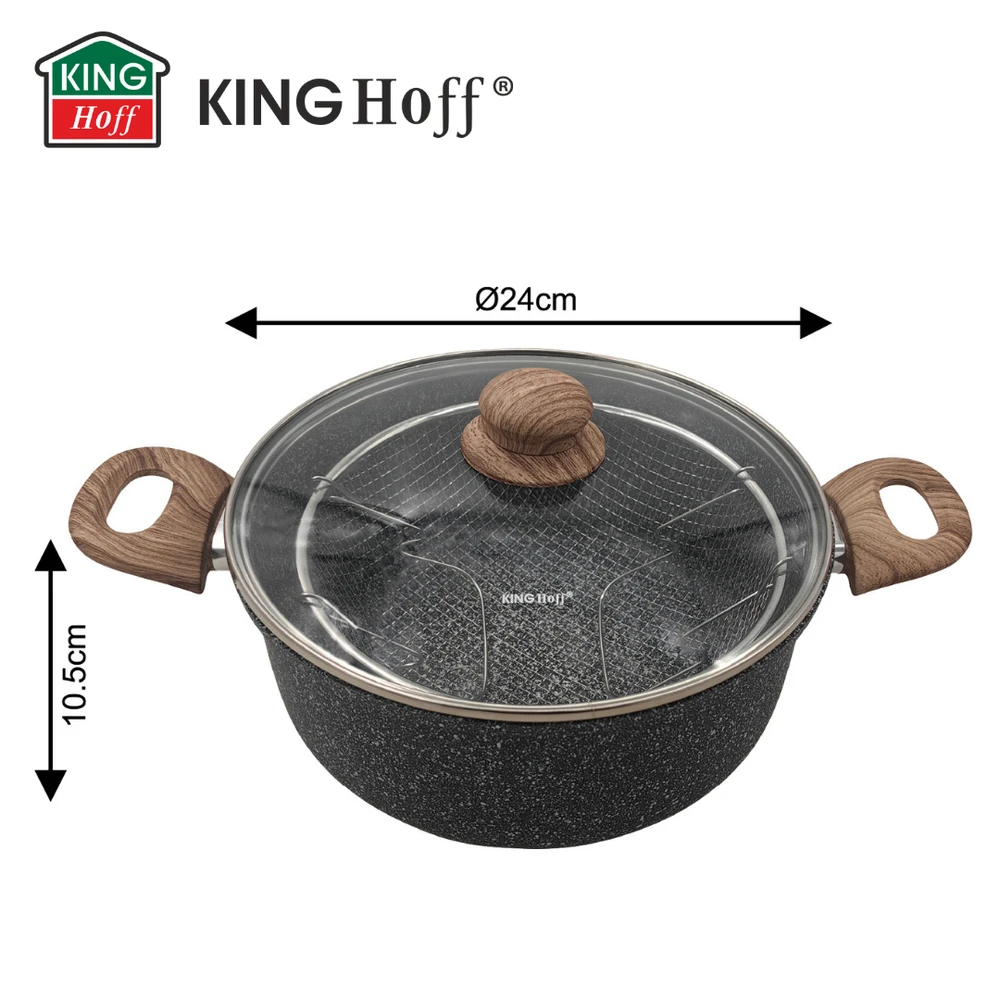 Garnek Puodas Keptuvė 24 cm / 4 l su krepšeliu ir dangčiu, kinghoff kh-1985