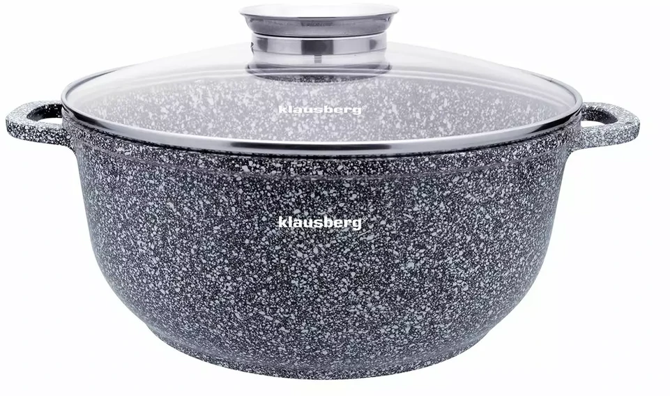 Puodas Puodas su dangčiu, aliuminis, pilkas marmuras, skersmuo 26 cm, 5,6 l, Klausberg