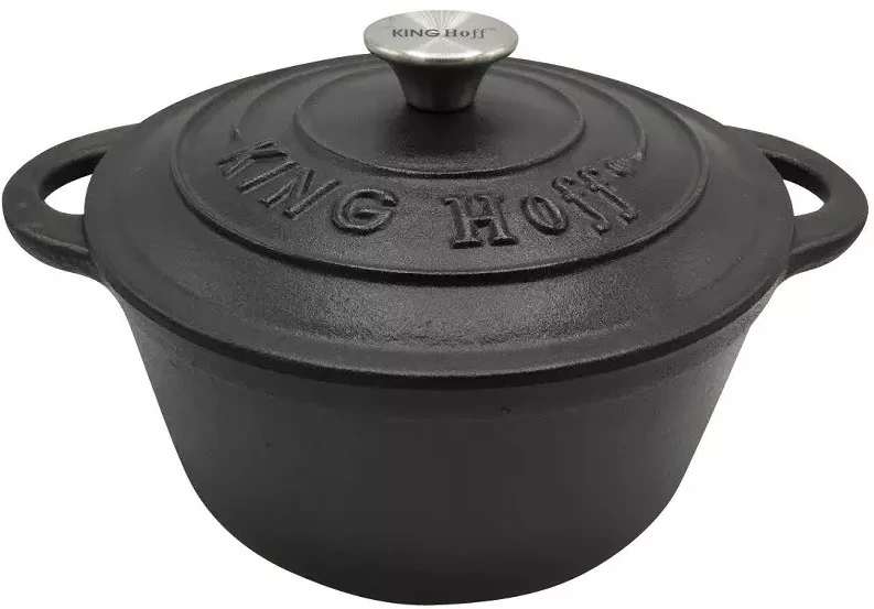 King Hoff Puodas Puodas su dangčiu, ketaus, 22 cm skersmens, 2,4 l, „Kinghoff“