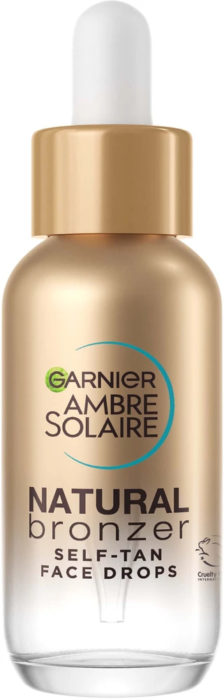 Garnier Ambre Solaire Natural Bronzer Self-Tan Face Drops savaiminio įdegio lašai veidui, 30 ml