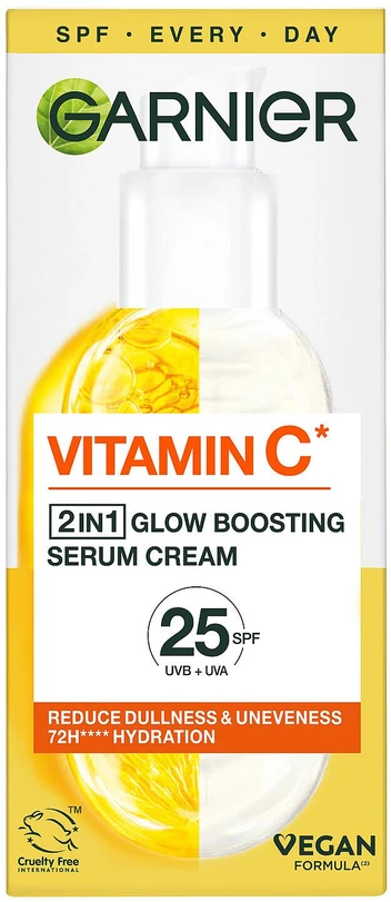 „Garnier Skin Active“ skaistinamasis ir švytėjimą suteikiantis serumas-kremas su vitaminu C, 50 ml
