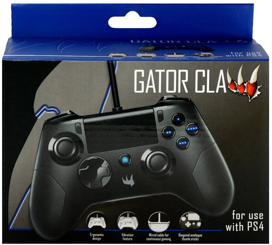 „Gator Claw“ laidinis valdiklis, skirtas „PlayStation 4“ – juodas (ORB)