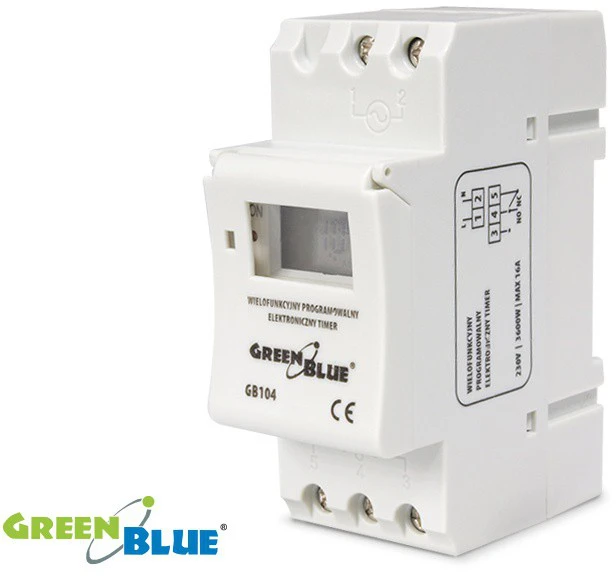 GreenBlue PROGRAMUOJAMAS ELEKTRONINIS LAIKO JUNGIKLIS GB-104