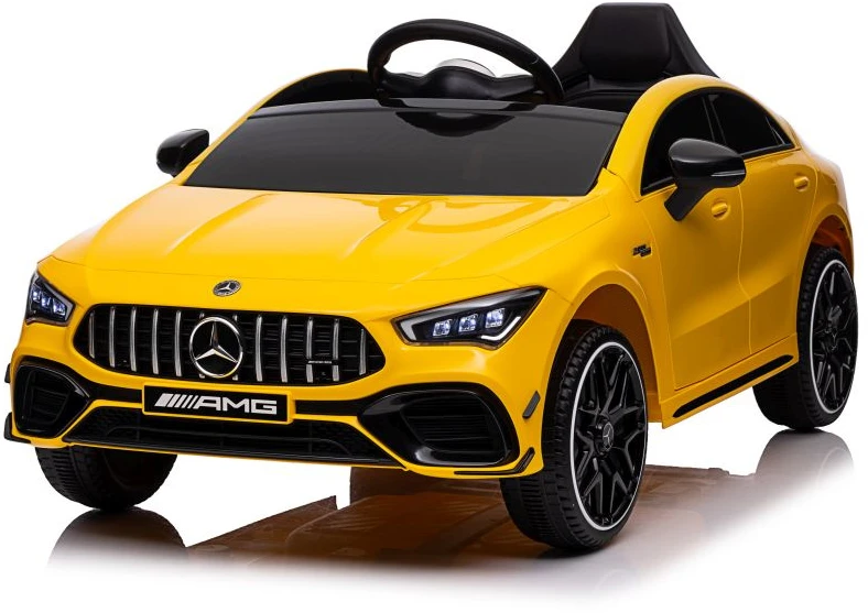 Lean Cars Vienvietis elektromobilis vaikams Mercedes CLA 45s AMG, geltonas