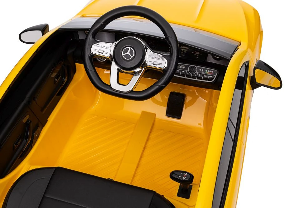 Lean Cars Vienvietis elektromobilis vaikams Mercedes CLA 45s AMG, geltonas
