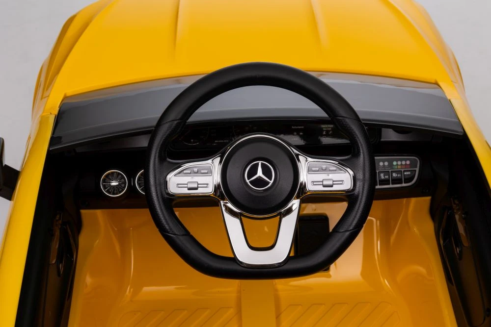 Lean Cars Vienvietis elektromobilis vaikams Mercedes CLA 45s AMG, geltonas