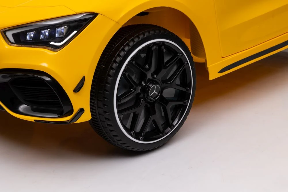Lean Cars Vienvietis elektromobilis vaikams Mercedes CLA 45s AMG, geltonas