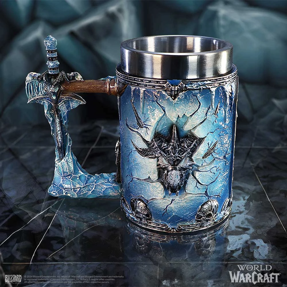 Gertuvė Nemesis Now „World of Warcraft“ Lich King alaus bokalas 15,5 cm