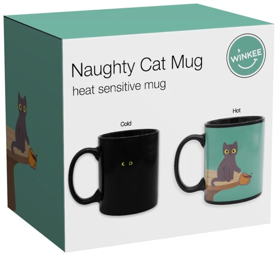 Gertuvė Winkee - karščiui jautrus puodelis „Naughty Cat“