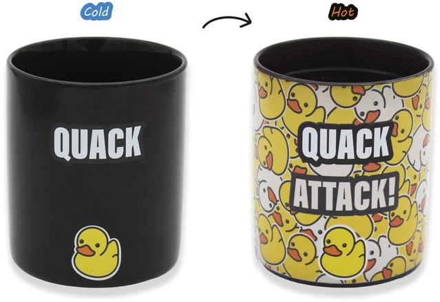 Gertuvė „Winkee“ – karščiui jautrus puodelis „Quack Attack“ – juodas