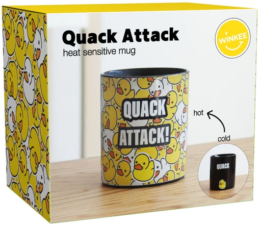 Gertuvė „Winkee“ – karščiui jautrus puodelis „Quack Attack“ – juodas