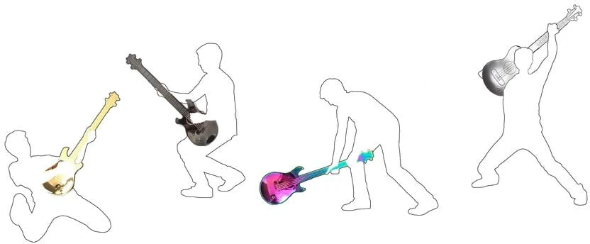 Gertuvė „Winkee“ – „Rockin'“ gitaros šaukštelių rinkinys – 4 vnt.