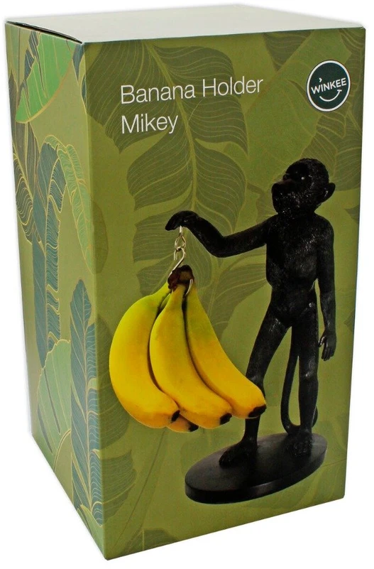 Gertuvė „Winkee“ – vaisių laikiklis – „Monkey“ bananų laikiklis – juodas