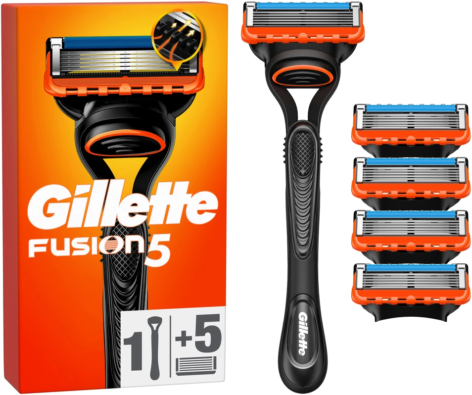 „Gillette“ – „Fusion5“ vyriškas skutimosi peiliukas – oranžinis/juodas